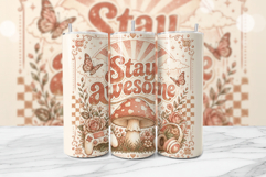 Stay Awesome Gamer Mushroom Tumbler Wrap Product Image 1
