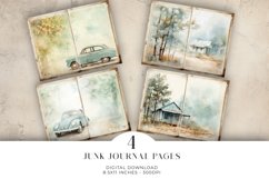 Watercolor Scene Junk Journal Digital Paper Bi-fold Product Image 1