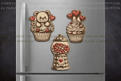 Valentine ornament, fridge magnet svg Laser cut Template Product Image 4