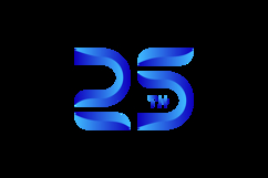25th anniversary logo gradient blue template number design Product Image 2