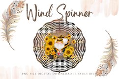 Gnome Sunflower Leopard Wind Spinner Template Sublimation Product Image 1
