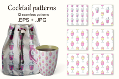 Summer. Pink milkshakes seamless pattern. Cute pattern Product Image 1