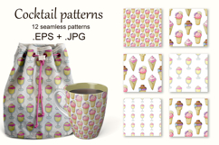 Cute summer Ice cream seamless pattern. Berry ice cream Product Image 1