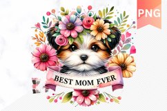 Best MOM Ever Sublimation - Mother&#039;s Day Clipart PNG Design Product Image 1