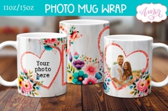 Floral photo mug template for sublimation, customizable mug Product Image 2