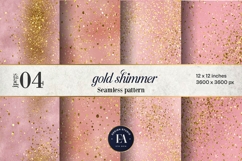 Pink Gold Shimmer Digital Paper, Glitter Texture Product Image 1