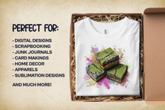 Matcha Brownies Clipart Bundle 4 PNG Product Image 2