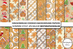 Gingerbread Cookies Background Papers Christmas Paper Set Product Image 1