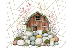 Vintage Cottagecore Barn PNG Clipart, Farmhouse Style Product Image 2