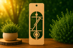Personalized Letter Z Wooden Bookmark with Modern Geometric Product Image 1