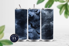 Bats Night Sky Pattern, Dark Gothic Bat Seamless Paper Product Image 2