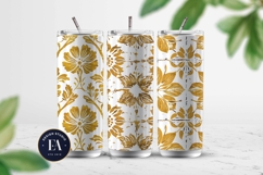 Gold Retro Floral Block Print | Geometric Floral Pattern Product Image 2