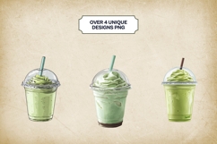 Matcha Slushie Clipart Bundle 4 PNG Product Image 2