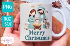 Christmas nativity mug wrap PNG for sublimation 11oz 15oz Product Image 1