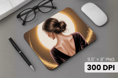 Afro Girl / Woman braided hair Mouse Pad, Black Queen PNG Product Image 1