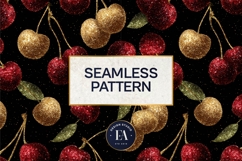 Glitter Coquette Cherry Pattern | Sparkly Glam Texture Paper Product Image 3