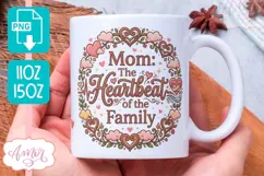 Mom Mug Wrap sublimation PNG, Mother's day mug Product Image 1