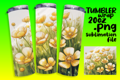 20oz Tumbler Design for Sublimation , Flowers Product Image 1