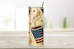 4th Of July Coffee Lovers Seamless Tumbler Wrap Product Image 2