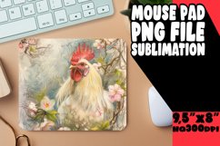 Retro Style Rooster Mouse Pad Sublimation Product Image 1