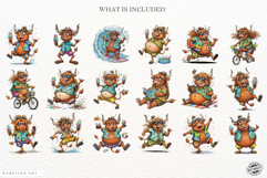 Summer Whimsical Highland Cow Clipart Product Image 4