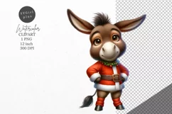 Christmas clipart, Donkey clipart, Winter clipart Product Image 1