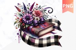 Books Flowers - Clipart PNG Design Product Image 1