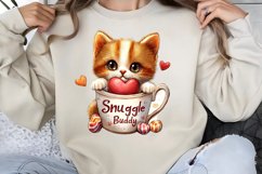 Valentines Day Kitty Cups Clipart PNG Product Image 1