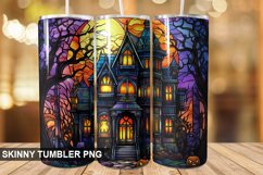 Stained Glass Halloween Tumbler 20 oz Skinny Tumbler Product Image 1