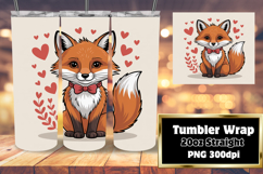 BEAUTIFUL 20oz Tumbler Wrap PNG , Valenines Animals Product Image 1