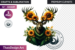 Enchanted Woodland Animal &amp; Sunflower Clipart PNG Product Image 1