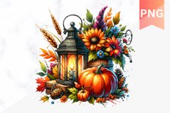 Autumn Pumpkin Harvest Sublimation - Autumn Clipart PNG Product Image 1