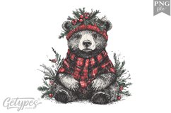 Christmas Bear Clipart Design - High Quality 300 Dpi Product Image 1