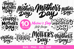 Happy Mothers Day Lettering SVG PNG Product Image 1