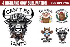 Highland Cow Sublimation PNG Product Image 1
