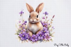 Watercolor Spring Floral Animal Clipart PNG Product Image 1