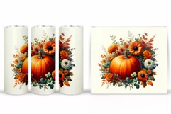 Fall Pumpkin Tumbler Sublimation. Fall Tumbler Design Product Image 2