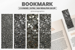 Silver Glitter Bookmark PNG, Bookmark Sublimation Product Image 1