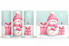 Cute Snowman Tumbler. Christmas Penguin Tumbler Sublimation Product Image 2