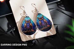 Stained Glass Owl Earring Design Product Image 1