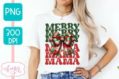Merry Mama and Mini christmas sublimation PNG designs Product Image 5