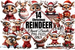 Christmas deer Reindeer clipart Bundle PNG Product Image 1