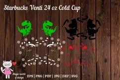 Santa Claus Dinosaur Svg, Full Wrap Venti Cold Cup 24 oz Product Image 3