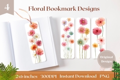 Gerbera Bookmark Printable, Floral Bookmark Print Product Image 1