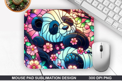 Panda Mouse Pad Sublimation, Valentine Mouse Pad PNG Design Product Image 1