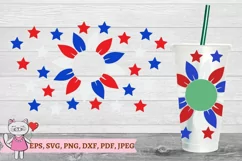 Sunflower American Flag SVG, Cold Cup 24 svg Product Image 2