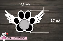 Dog paw with wings candy dome Svg, Paper Cut template Product Image 3