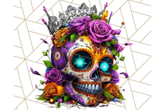Bright Sugar Skull PNG Clipart, Halloween Colorful Skull Png Product Image 2