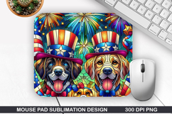 Dog Mouse Pad Sublimation, 4th Of July Mouse Pad PNG Product Image 1