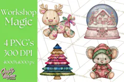 Santa’s Workshop Toys Christmas Clipart PNG Product Image 1